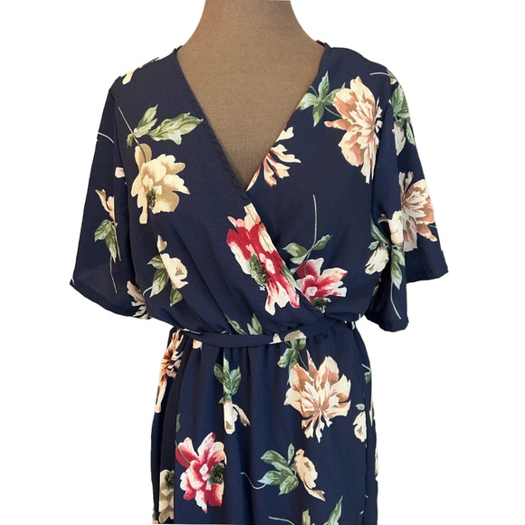 Blue Floral Maxi Dress - Picture 2 of 5